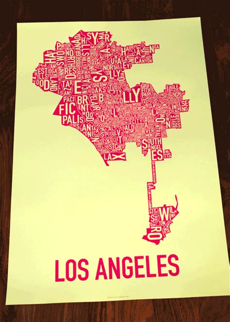 LA Neighborhoods Poster $27 Map Poster, Poster Size, Poster Prints, Map Decor, Home Decor Decals ...