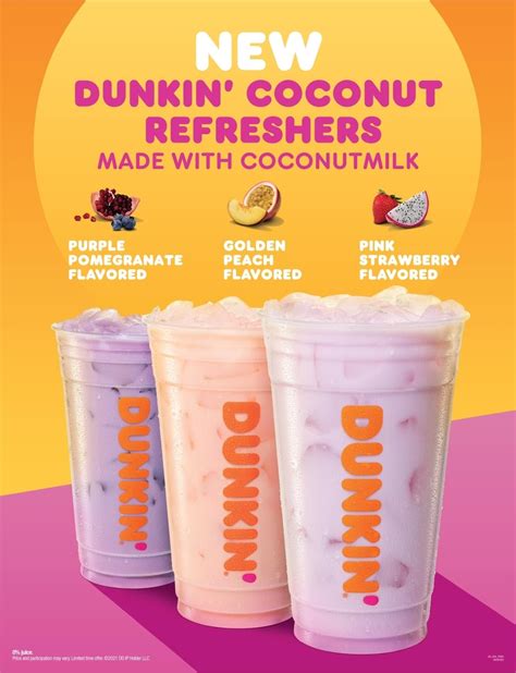 Dunkin Donuts Pink Strawberry Coconut Refreshers Large Nutrition Facts