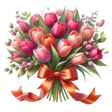 Bouquet Of Colorful Tulips Flower, Garden Flowers, Vibrant Tulips ...