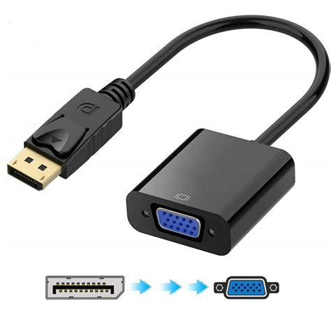 CableVantage Display Port to VGA Female Video Cable Cord Converter Adapter PC Monitor Desktop ...