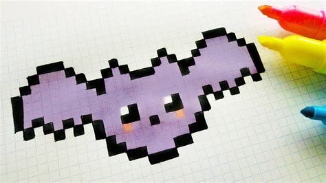 Handmade Pixel Art How To Draw A Cute Bat Pixelart Halloween Images