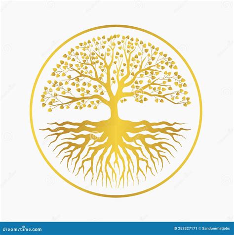 Golden Bodhi Tree Buddha Logo Vector File And PNG Image Download Stock Illustration ...