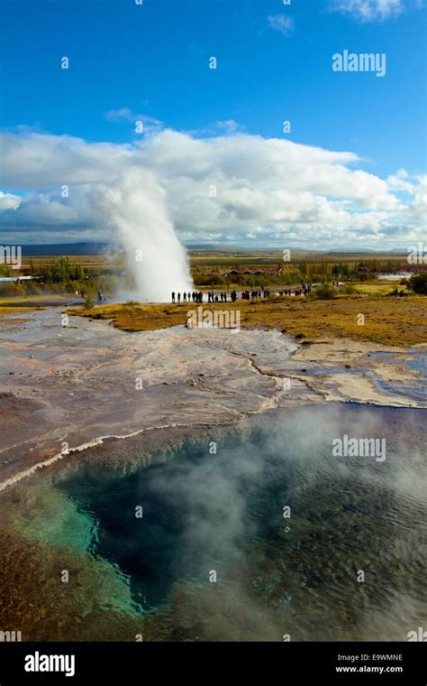 Geyser eruption in Iceland Stock Photo - Alamy