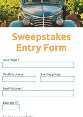 Sweepstakes Forms & Contest Entry Form Template | Formsite