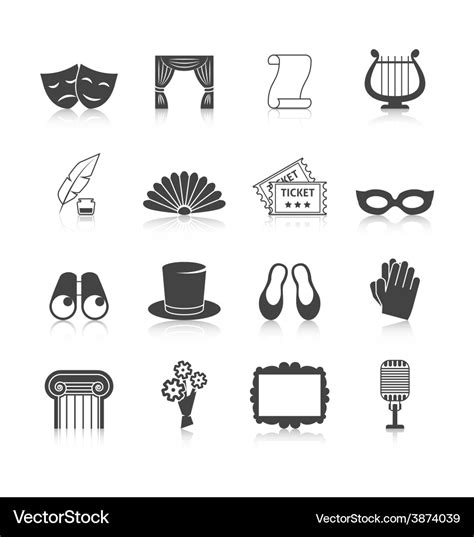 Theatre icon set Royalty Free Vector Image - VectorStock