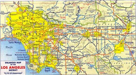 New LA - Large detailed road map of Los Angeles of 1955. Los Angeles ...