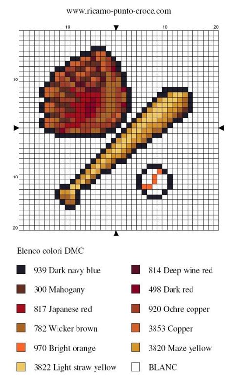 sport - point de croix - baseball - cross stitch - Blog : http://broderiemimie44.canalblog.co ...