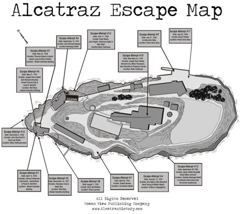 Alcatraz Escape Maps | Alcatraz prison, Alcatraz, Prison