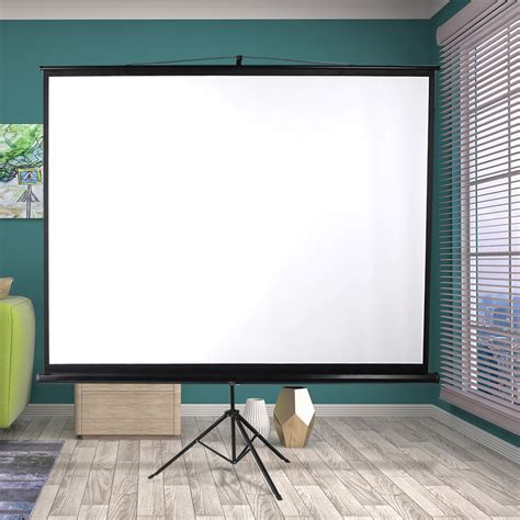 120 Inch Projector Screen Tripod Stand Home Outdoor Screens Cinema Portable HD3D