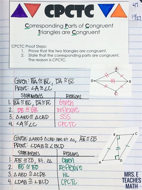 CPCTC INB Page | Mrs. E Teaches Math