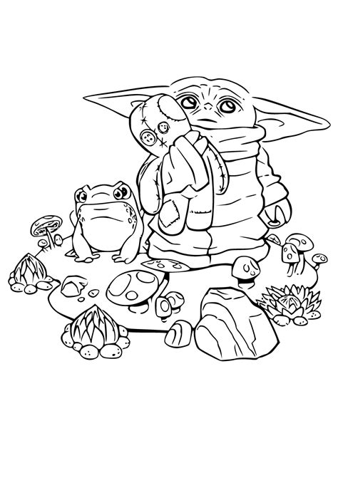 Free Printable Yoda Frog Coloring Page for Adults and Kids - Lystok.com