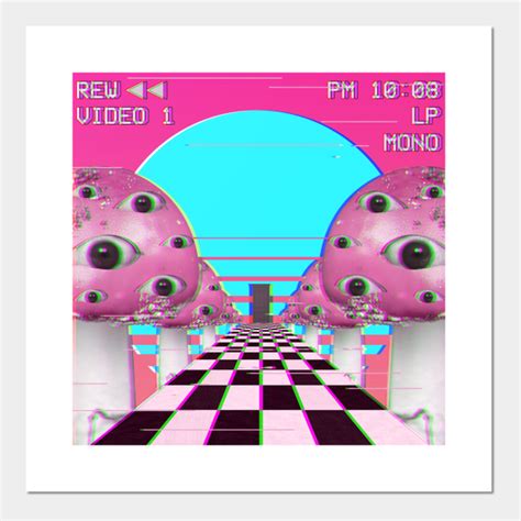 Weirdcore Vaporwave Aesthetic Mushroom Eyes Retro Glitch Gift ...