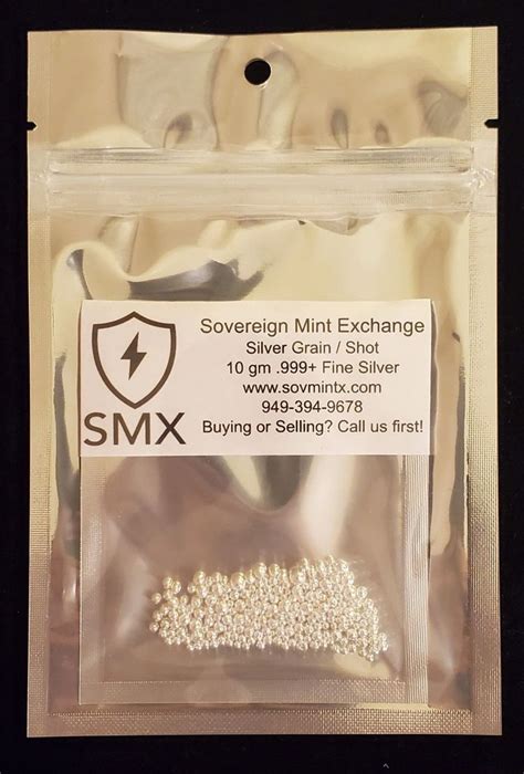 10 Gram .999+ Pure Fine Silver Shot / Grain Bullion - Lowest Cost per ...