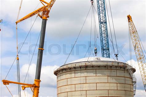 Storage tank construction | Stock image | Colourbox