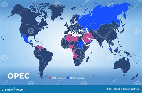 OPEC Countries Map In The World, Illustration Cartoon Vector | CartoonDealer.com #274161865