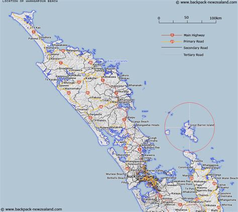 Where is Whangapoua Beach? Map - New Zealand Maps