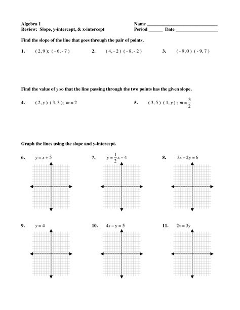 Point Slope Form Worksheets