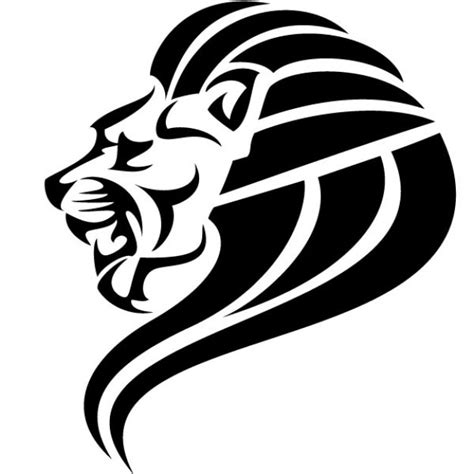 Free Vector | Black lion head vector image