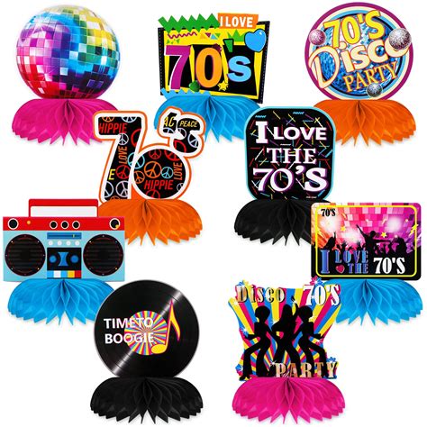 Buy 9 Pcs 70s Party Decorations Back to 70s Honeycomb Centerpieces ...