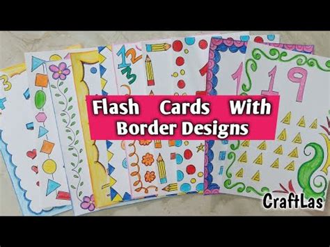 Number Flash Cards With Beautiful Border Making Ideas Summer Holidays Homework | CraftLas # ...