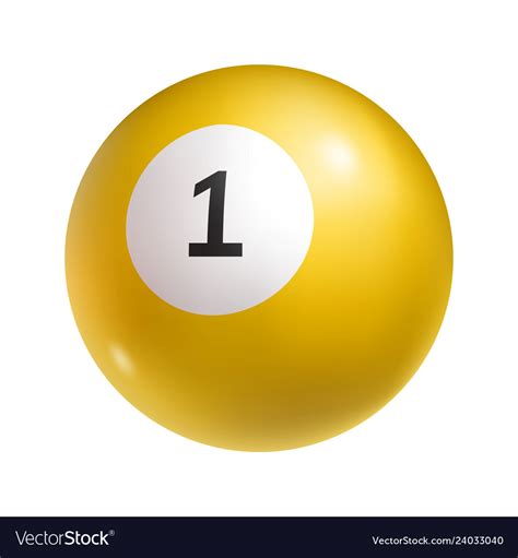 Yellow billiard ball with number one Royalty Free Vector