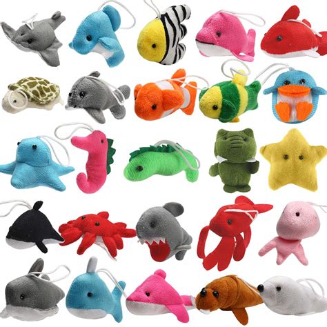 25 Pack Mini Ocean Animal Plush Toys,Sea Creatures Stuffed Toy for Kid ...