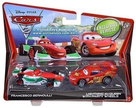 Disney-Pixar Cars 2 - Twin Pack - Francesco Bernoulli and Lightning McQueen - Online Toys Australia