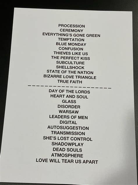 Peter Hook & The Light setlist from last night in Villerupt, France ...