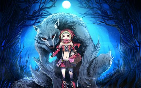 fantasy art, Little Red Riding Hood, anime girls, fantasy girl, werewolves, anime, HD Wallpaper ...