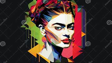 Geometric Art Hd: Frida Kahlo Tattoo in Pop Art Style Stock ...