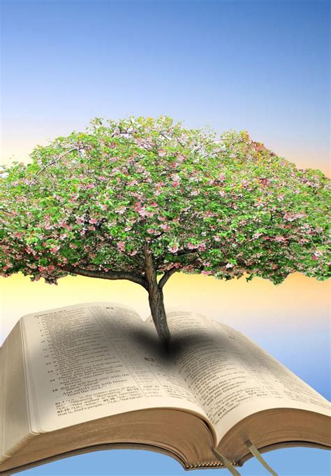 Tree of life bible. Photo of blossom tree growing out of bible depicting tree of , #AFF, #bible ...