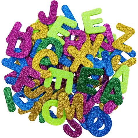 Glitter Uppercase Letters Soft Foam Stickers - Pack of 95