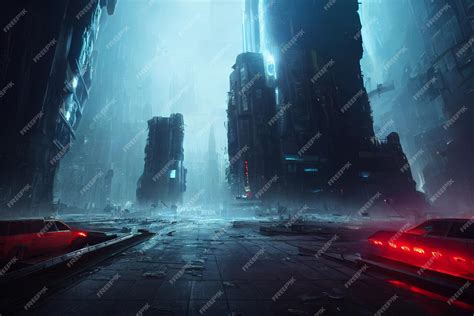 Premium AI Image | Apocalyptic Futuristic City Concept Art Background Image