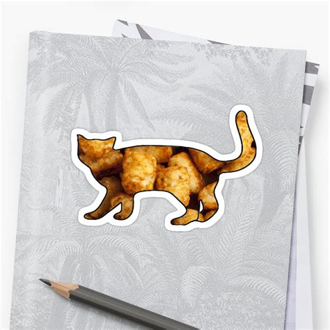 "Tater Tot Cat Sticker" Sticker by Kcardone | Redbubble