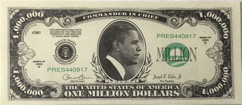 One Million Dollar Bill Obama