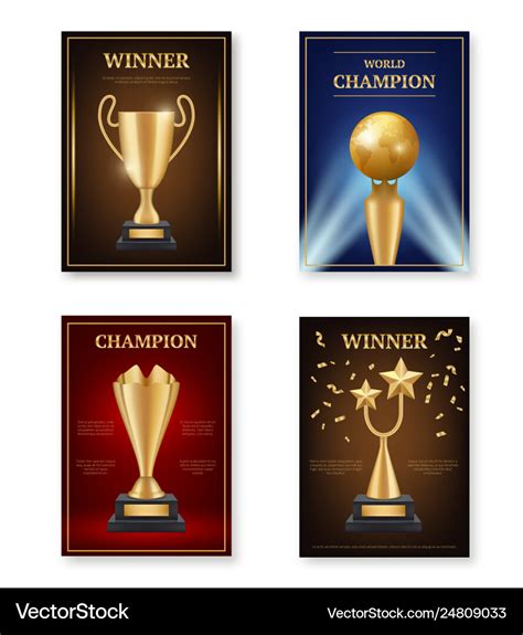 Trophy poster winner awards placard design Vector Image