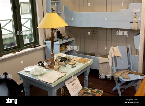 South Georgia, Grytviken, museum, whaler’s living conditions, bunk room, exhibit Stock Photo - Alamy