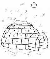 Igloo Coloring Pages Printable Preschool Craft Winter Colouring Drawing  sketch template