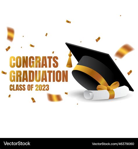 Congrats graduation 2023 greeting card design Vector Image