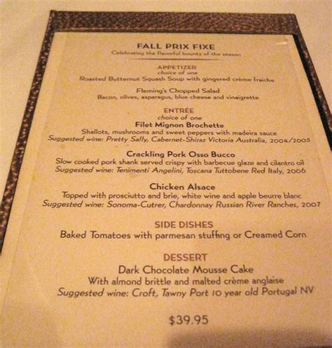 Flemings Steakhouse Menu