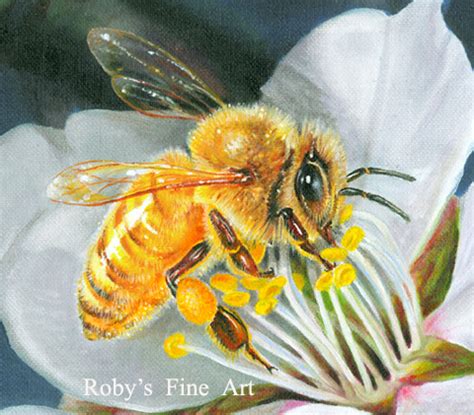 Bee Oil Painting by Roby Baer