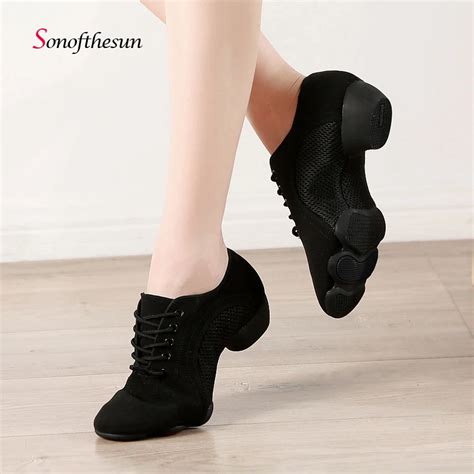 Unisex Dance Shoes Fabric Mesh Breathable Jazz Ballet Latin Dance Shoes Ladies Fitness Trainers ...