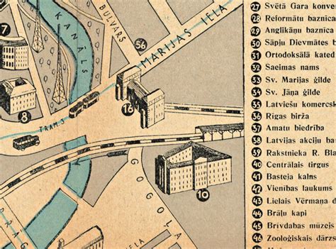 Old Map of Riga Latvia 1935 Vintage Map Wall Map Print - VINTAGE MAPS AND PRINTS