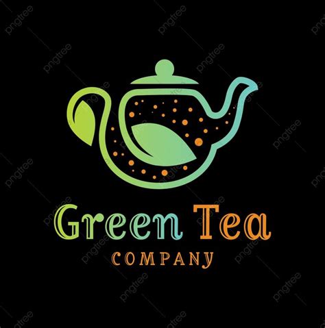 green tea logo design on black background