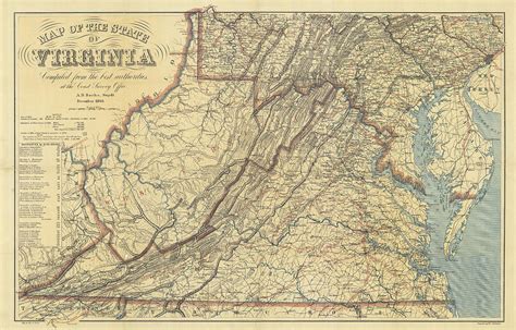 Map of Virginia Civil War Era - 1863 Drawing by Sailor Keddy - Pixels