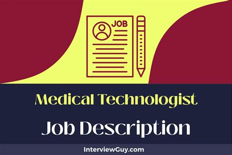 Medical Technologist Job Description [Updated for 2024]