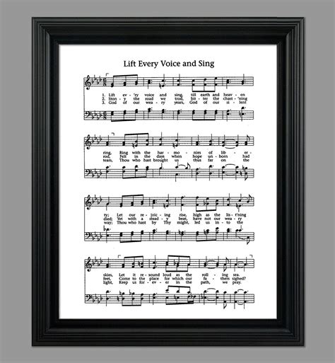 Lift Every Voice and With Us Sing Hymn Lyrics Hymnal Sheet Sheet Music ...