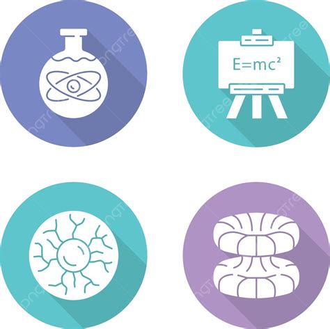 Flat Glyph Icons Set For Physics Disciplines Including Quantum ...