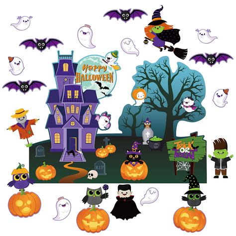 Buy Halloween Bulletin Board Borders Decorations Halloween Door ...