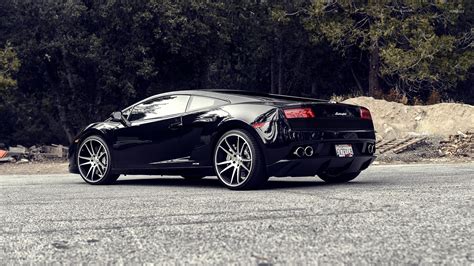 Back side view of a black Lamborghini Gallardo wallpaper - Car ...